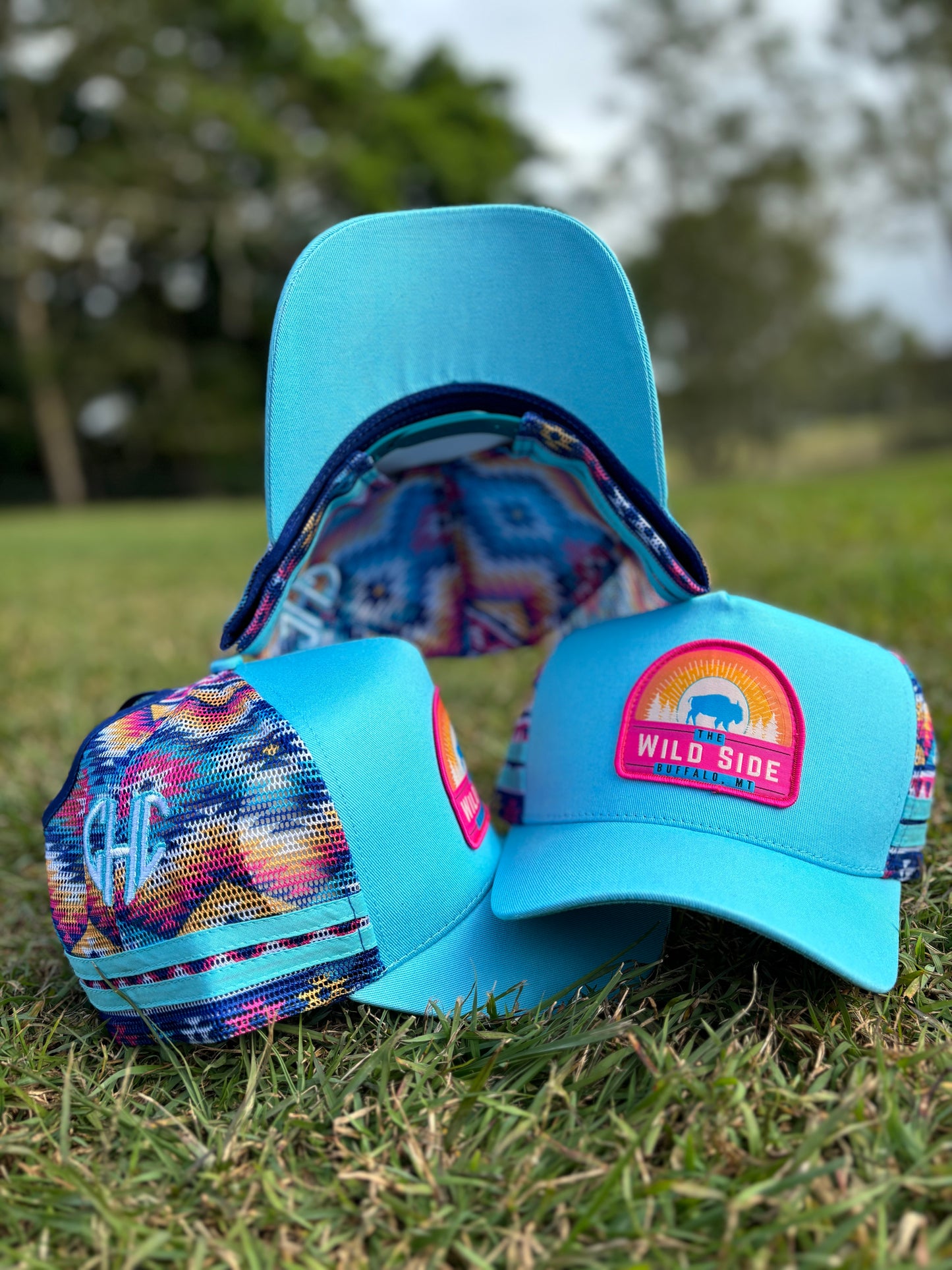 Wild Side Aztec Trucker Cap (Aqua)
