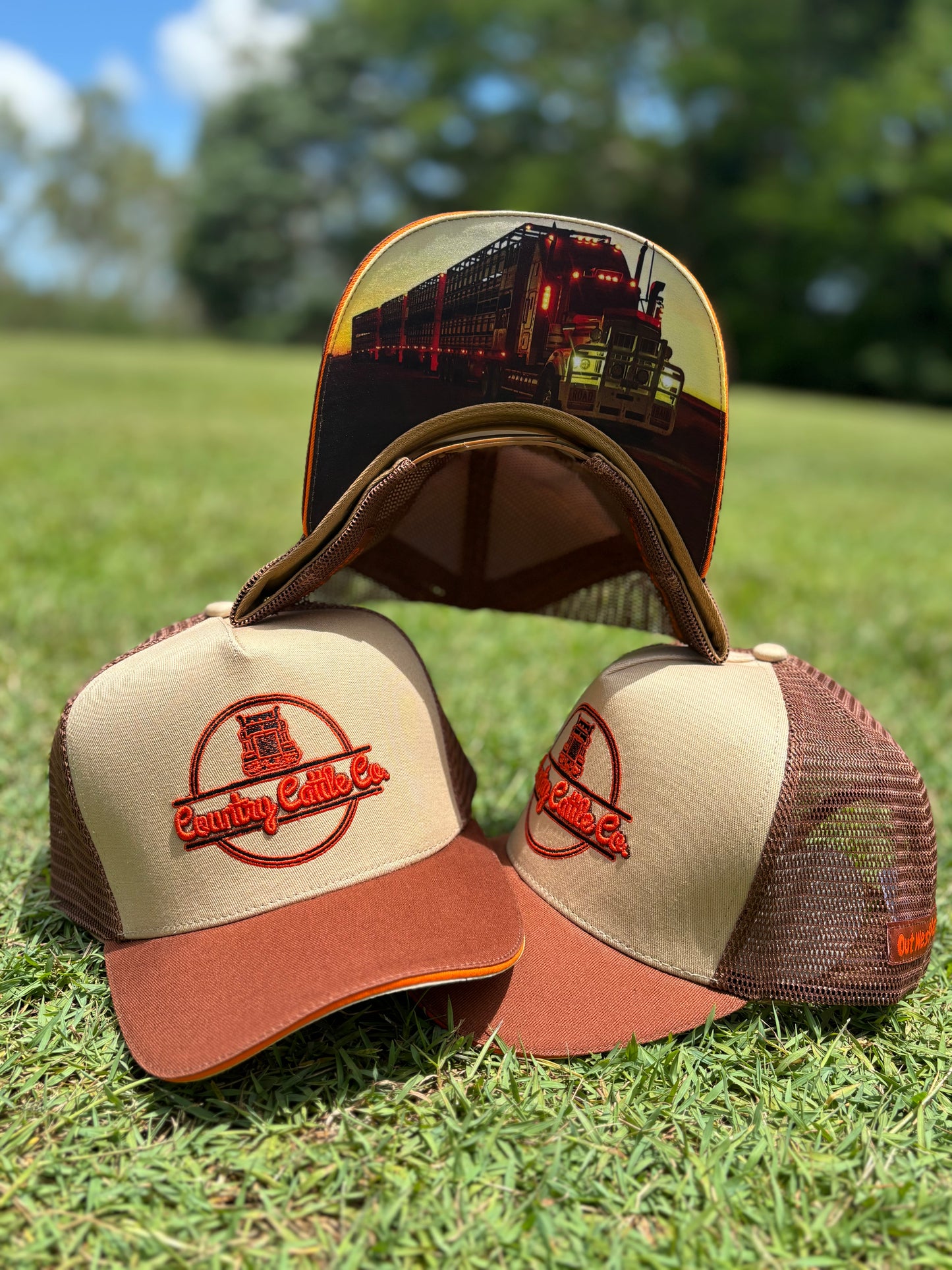 Embroidered custom trucker cap – Brand’Em Outfitters design for Aussie businesses