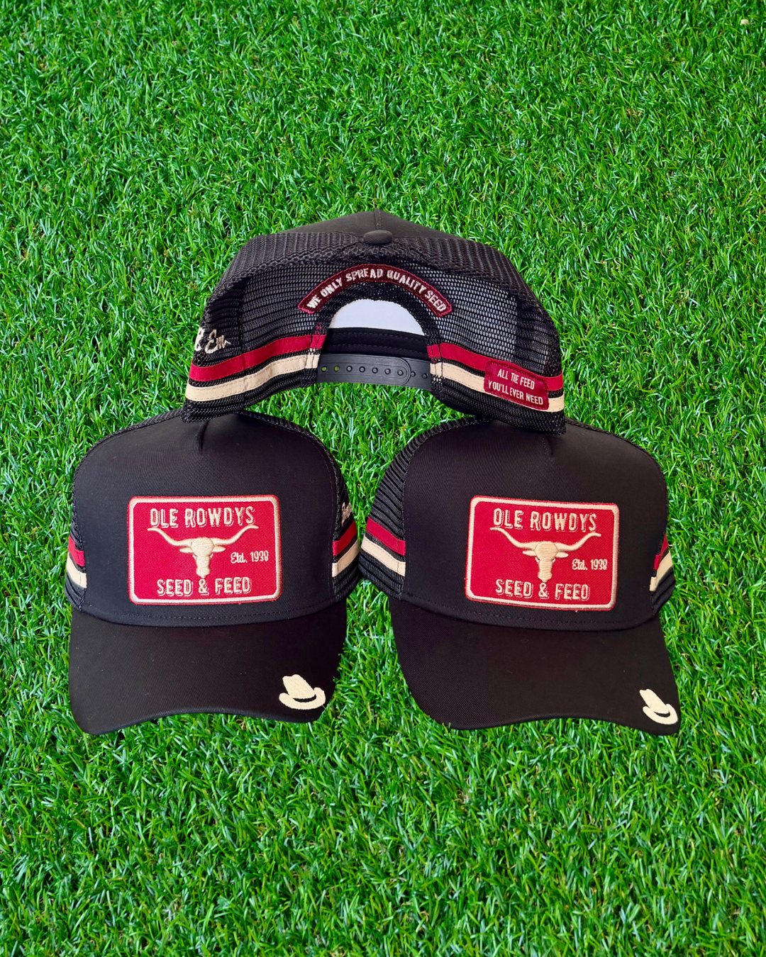 Ole Rowdys Feed & Seed Trucker Cap BLACK