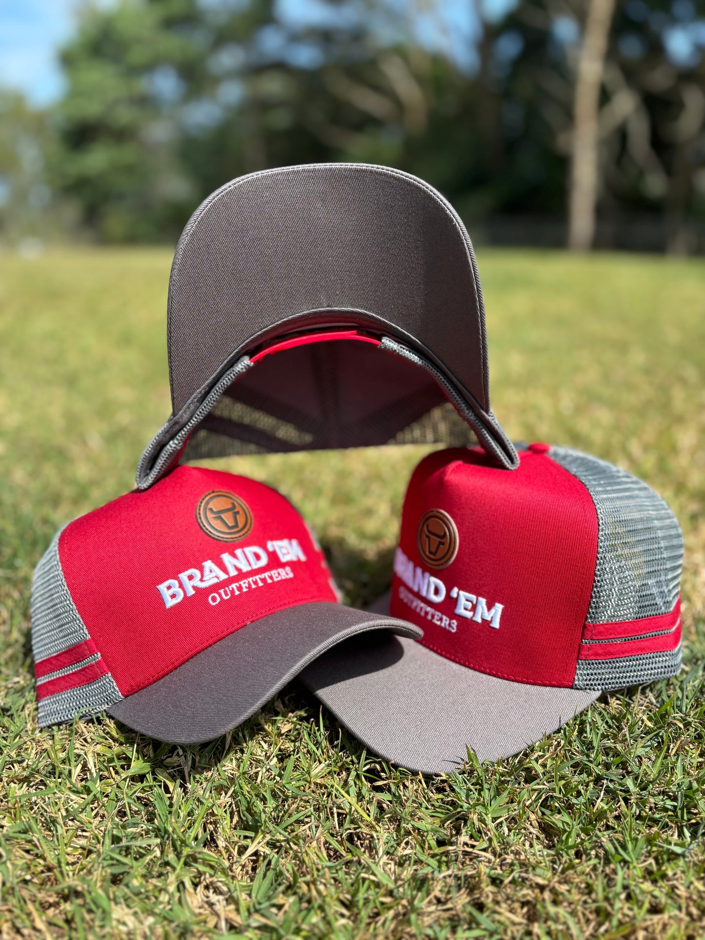 Brand Em Maroon & Grey Trucker Cap