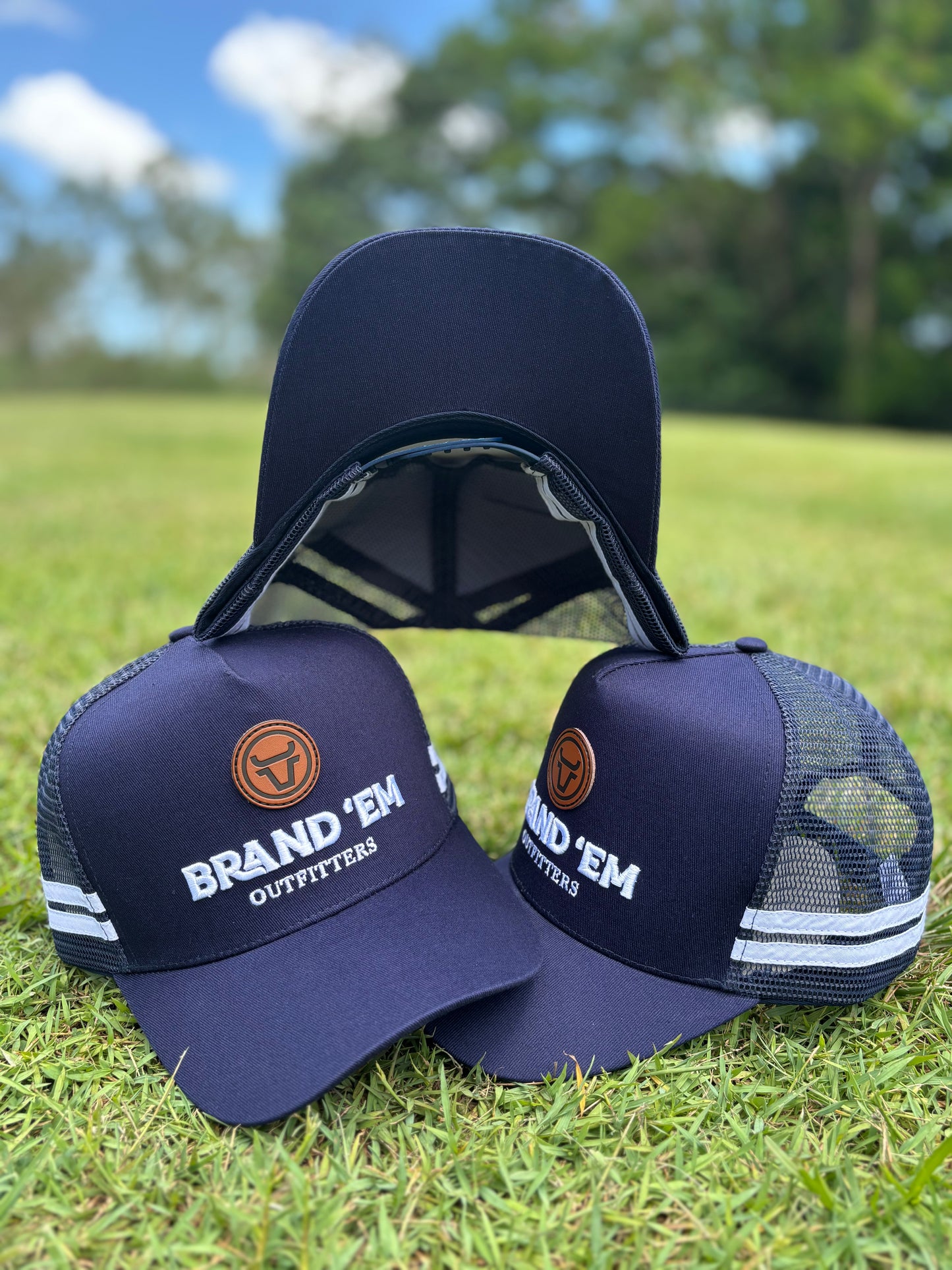Embroidered custom trucker cap – Brand’Em Outfitters design for Aussie businesses