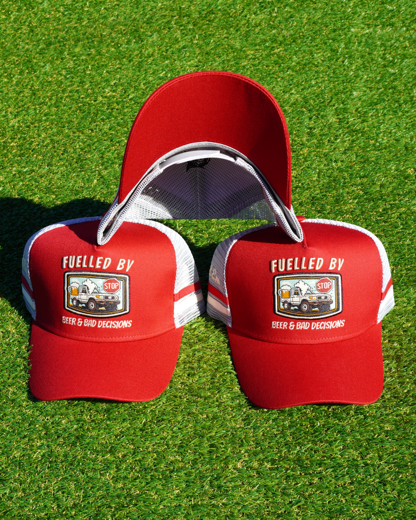 Embroidered custom trucker cap – Brand’Em Outfitters design for Aussie businesses