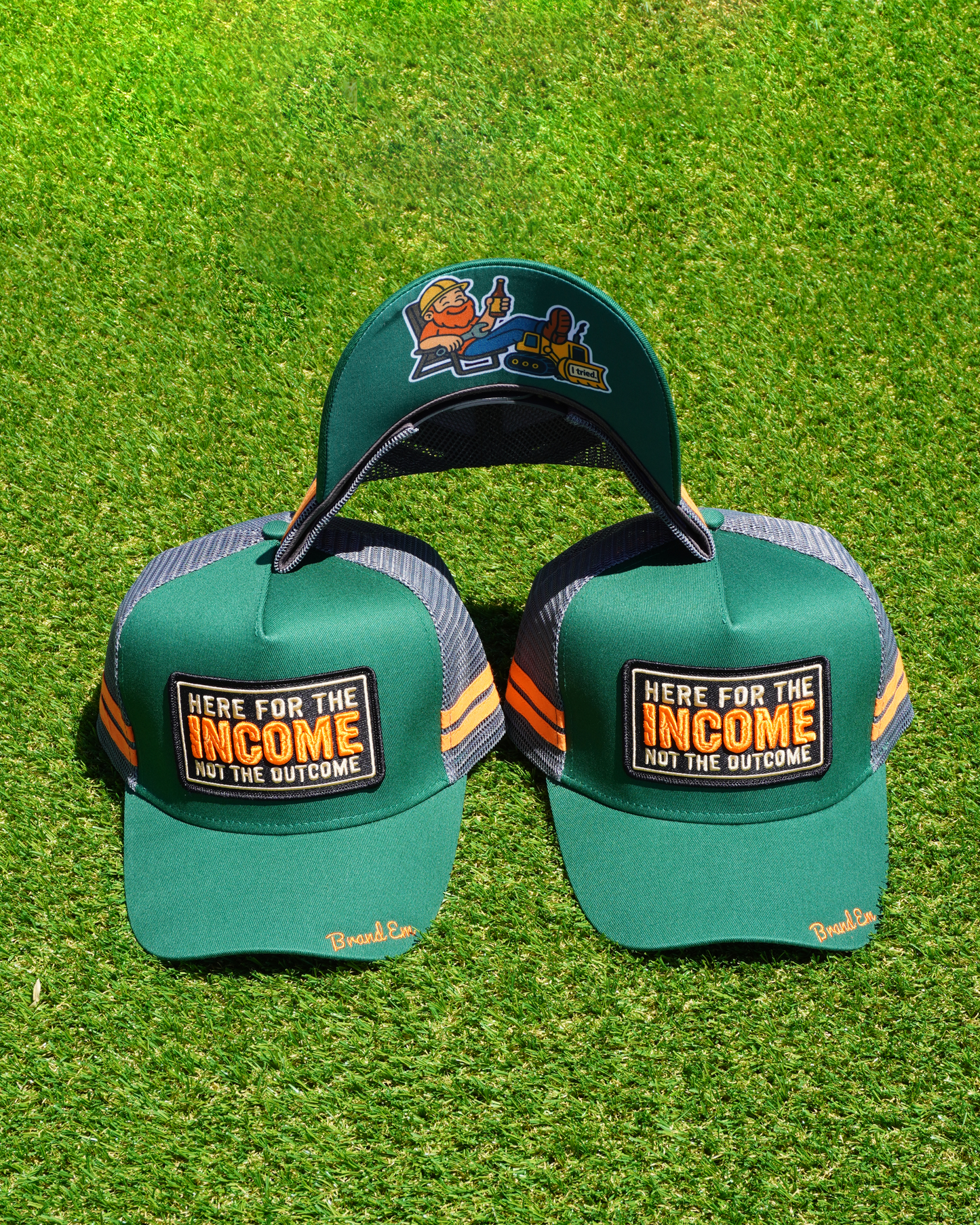 Embroidered custom trucker cap – Brand’Em Outfitters design for Aussie businesses