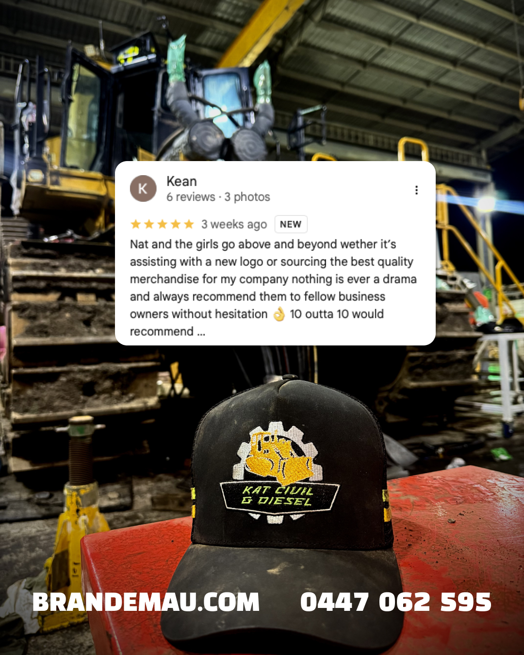 Embroidered custom trucker cap – Brand’Em Outfitters design for Aussie businesses