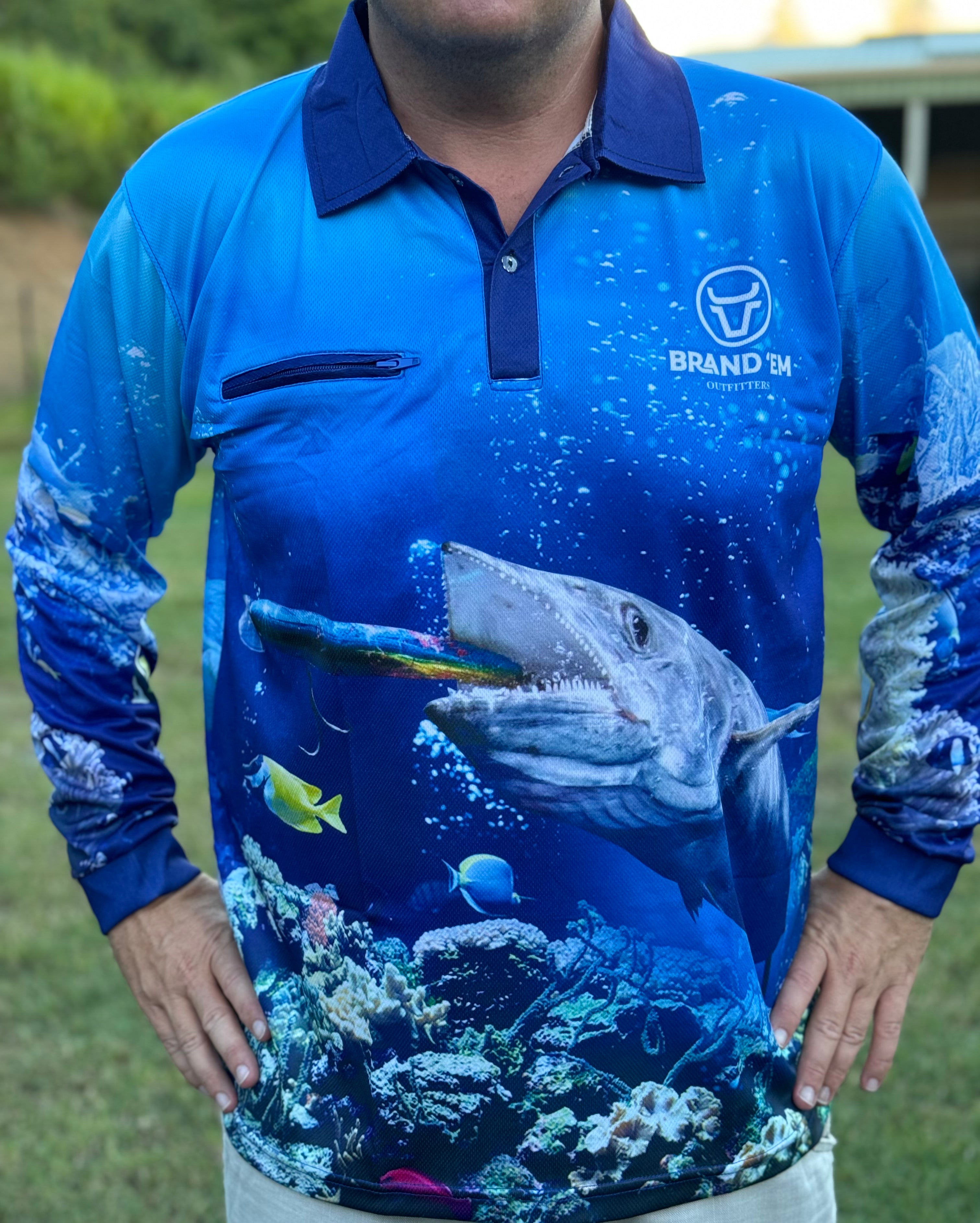 Droppin' Baits Long Sleeve Fishing Shirt – Brand Em