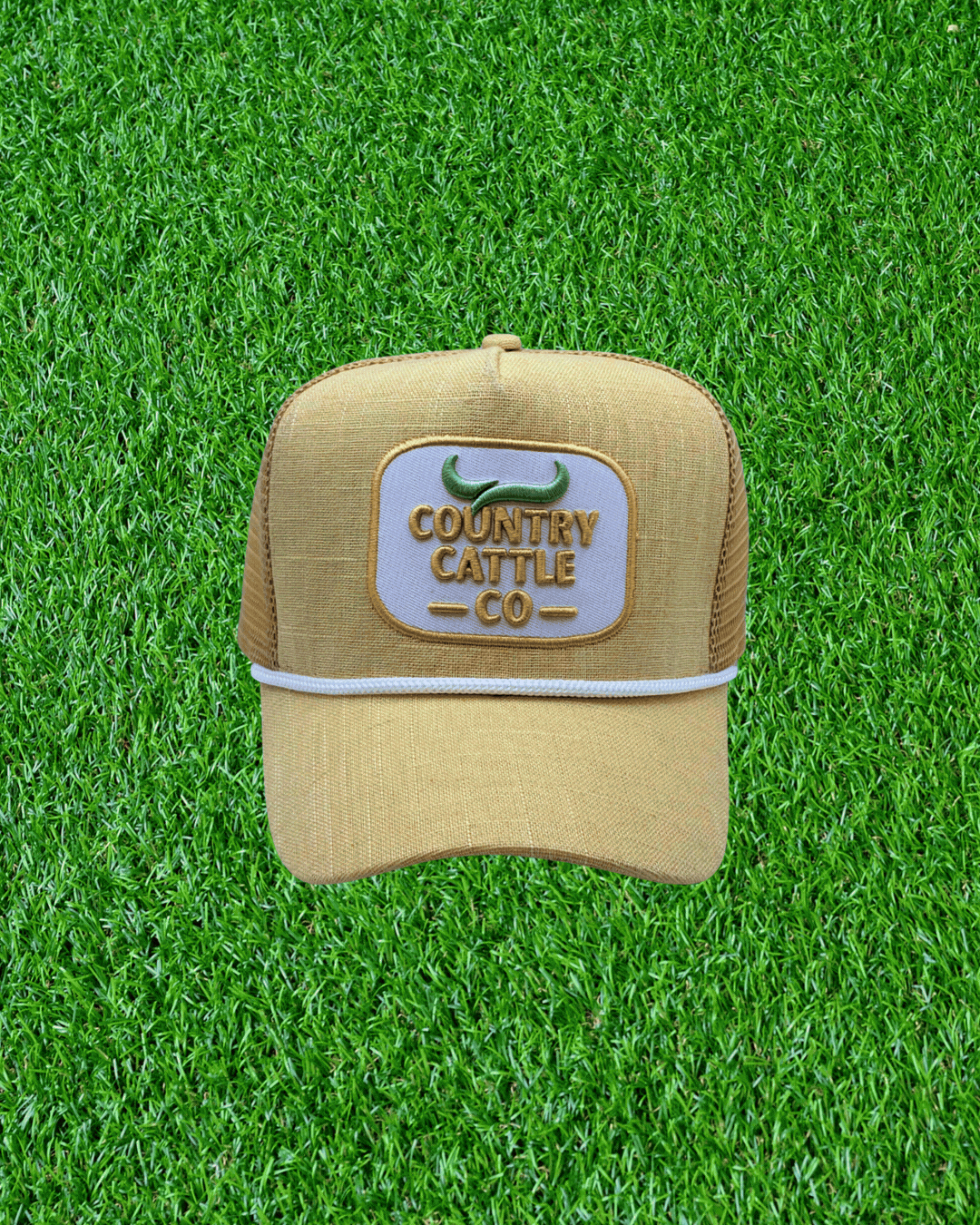 Country Cattle Co Trucker Cap - Honey Linen