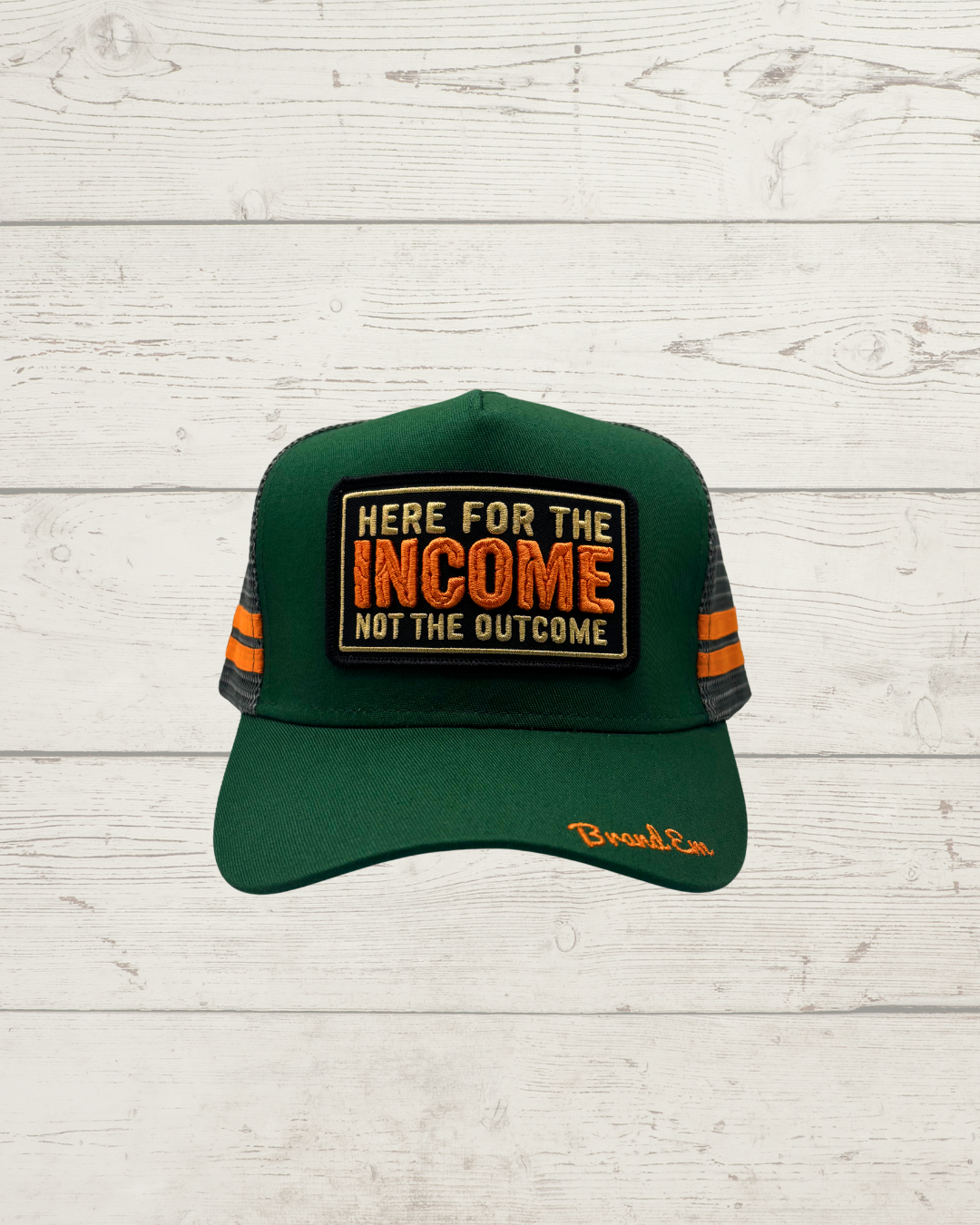 Here For The Income Trucker Cap GREEN