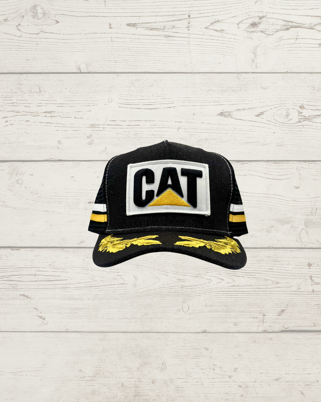 Old School CAT Denim Trucker Cap