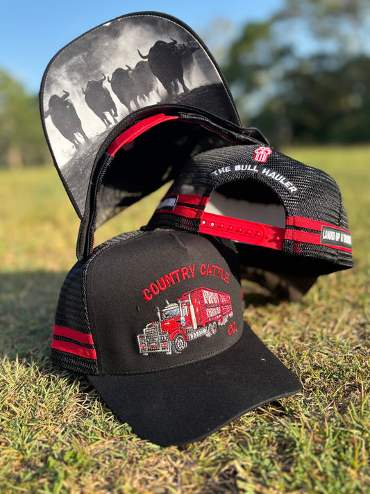 Country Cattle Co Black & Red Trucker Hat