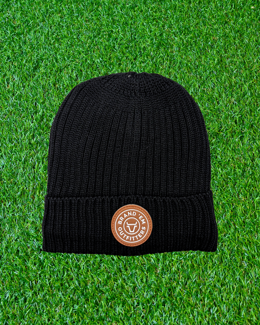 Brand Em Black Beanie