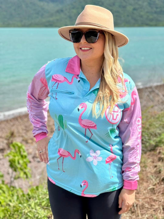 Flamingo Long Sleeve Fishing Shirt