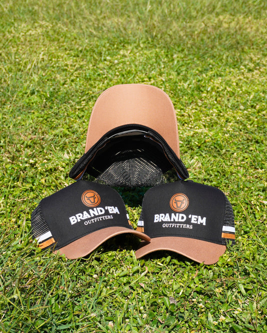 Brand Em Black & Tan Trucker Hat