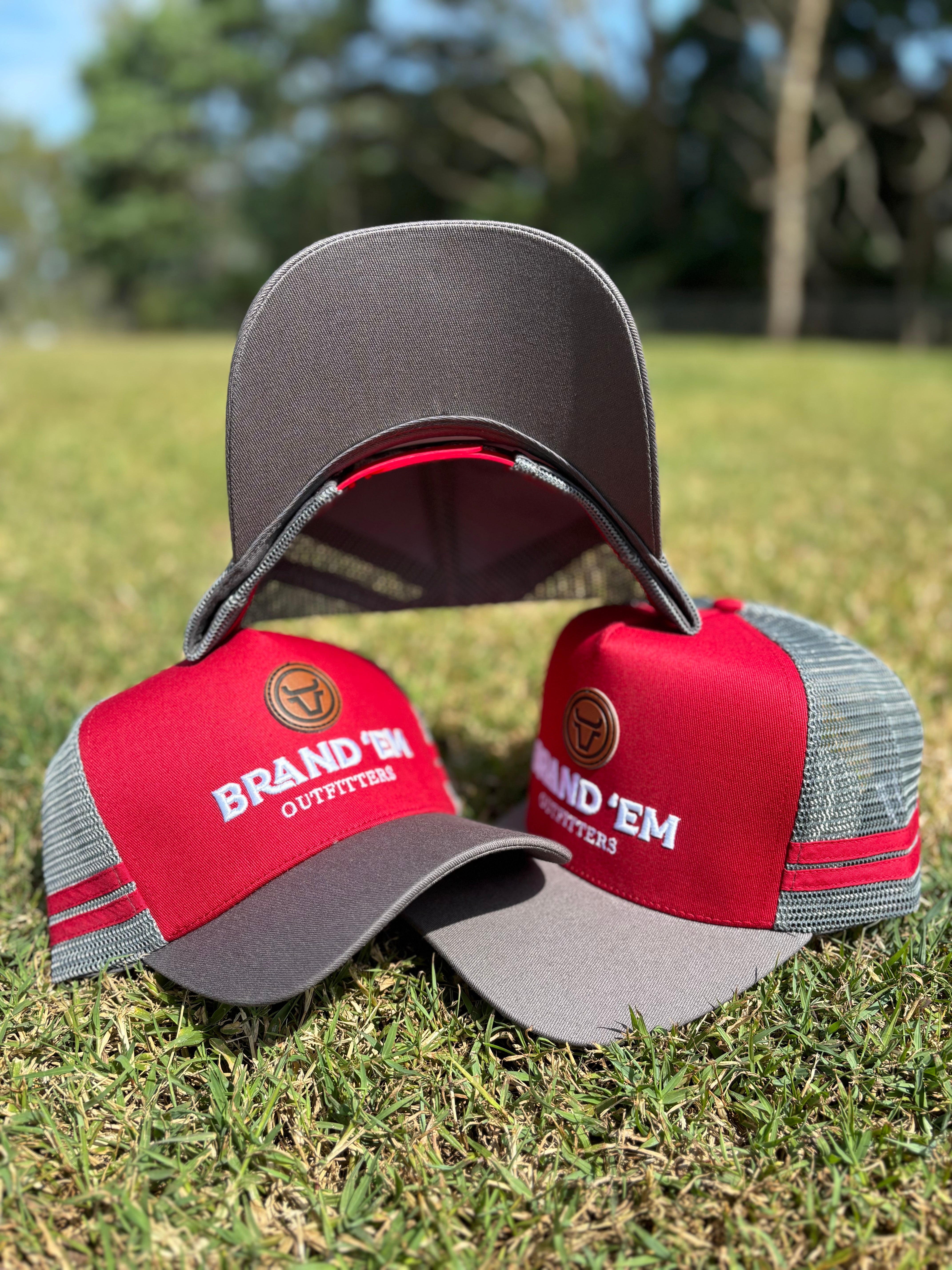 Brand Em Maroon & Grey Trucker Hat