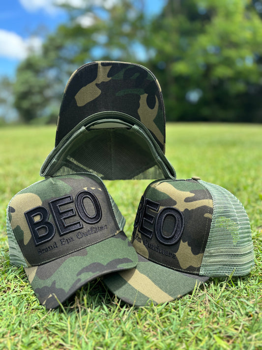 Brand Em Camo Trucker Hat