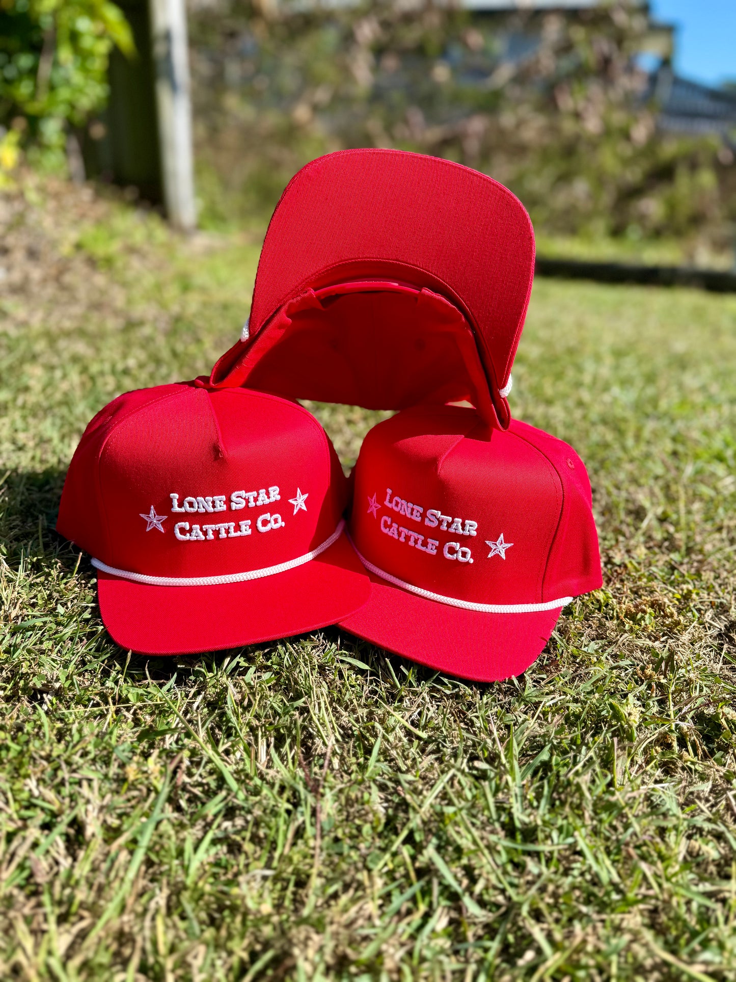 Lone Star Cattle Co Flat Brim Cap (Red)