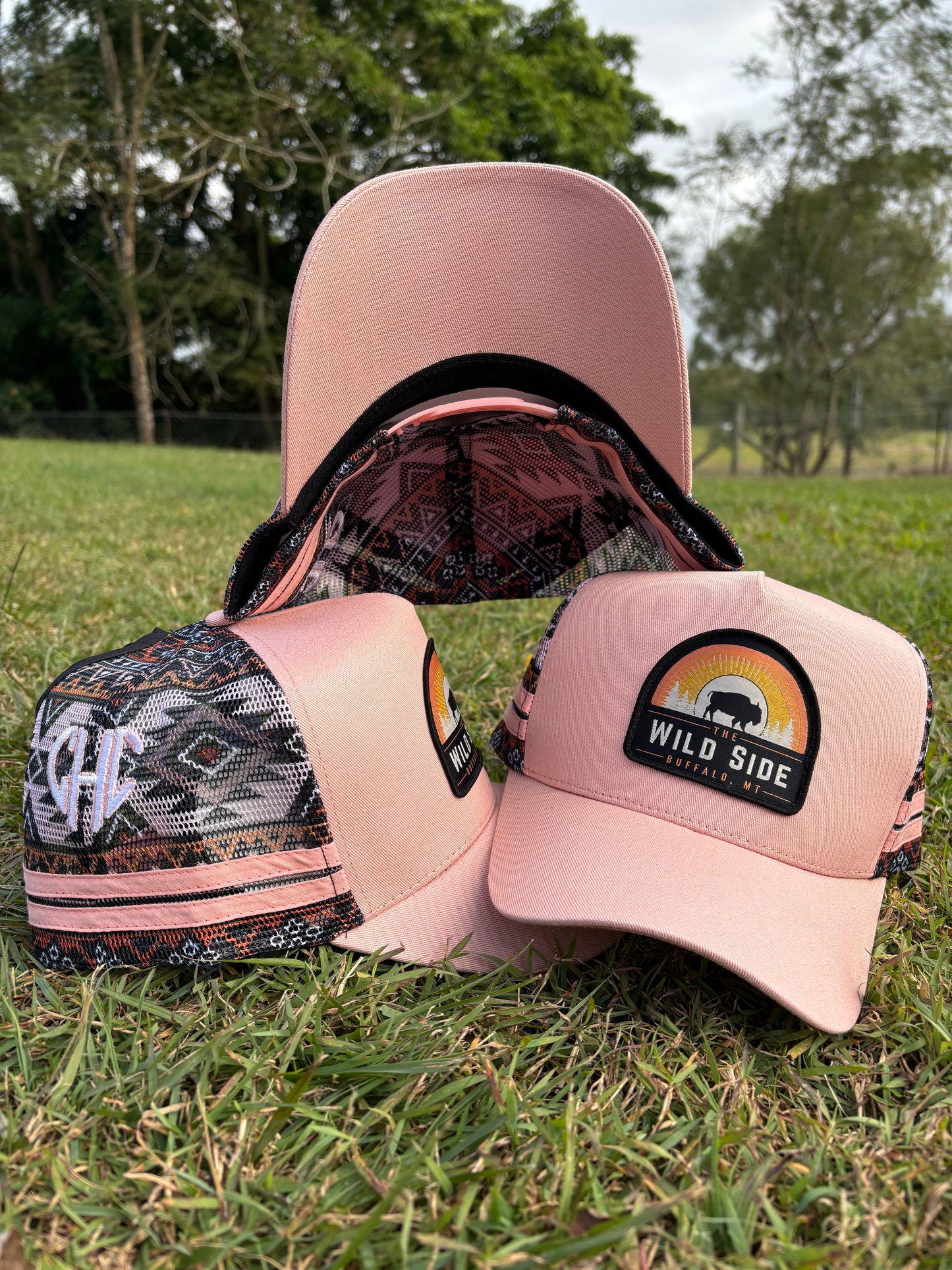 Wild Side Aztec Trucker Hat (Pink)