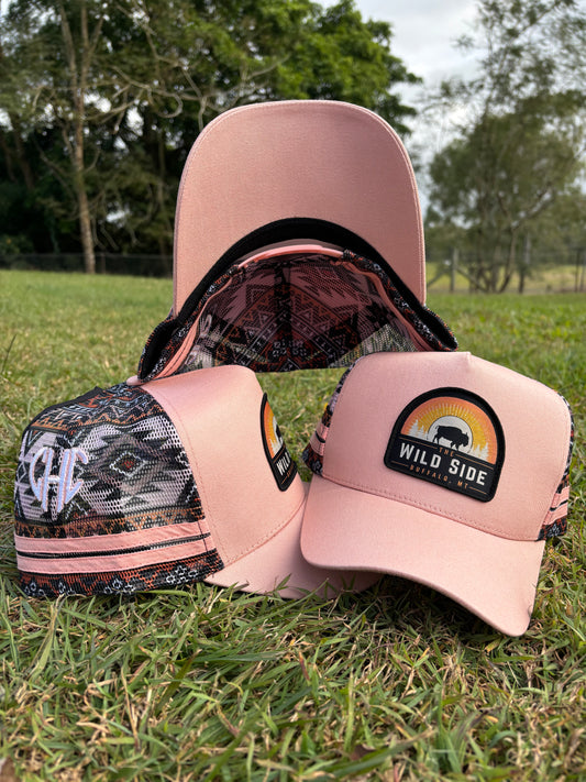 Wild Side Aztec Trucker Hat (Pink)