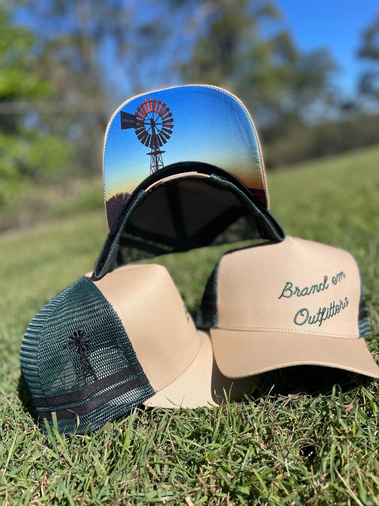 Brand Em Windmill Trucker Hat