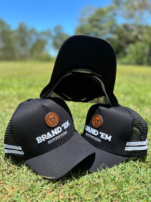 Brand Em Black Trucker Hat