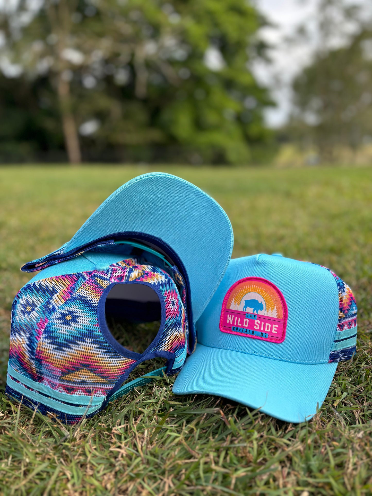 Wild Side Aztec Trucker Hat (Aqua)