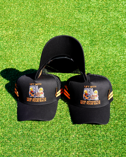 Embroidered custom trucker cap – Brand’Em Outfitters design for Aussie businesses