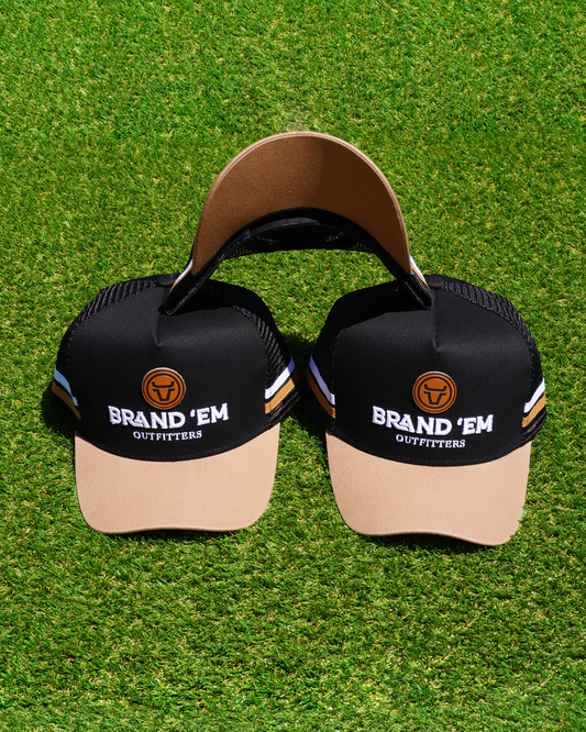 Brand Em Black & Tan Trucker Hat
