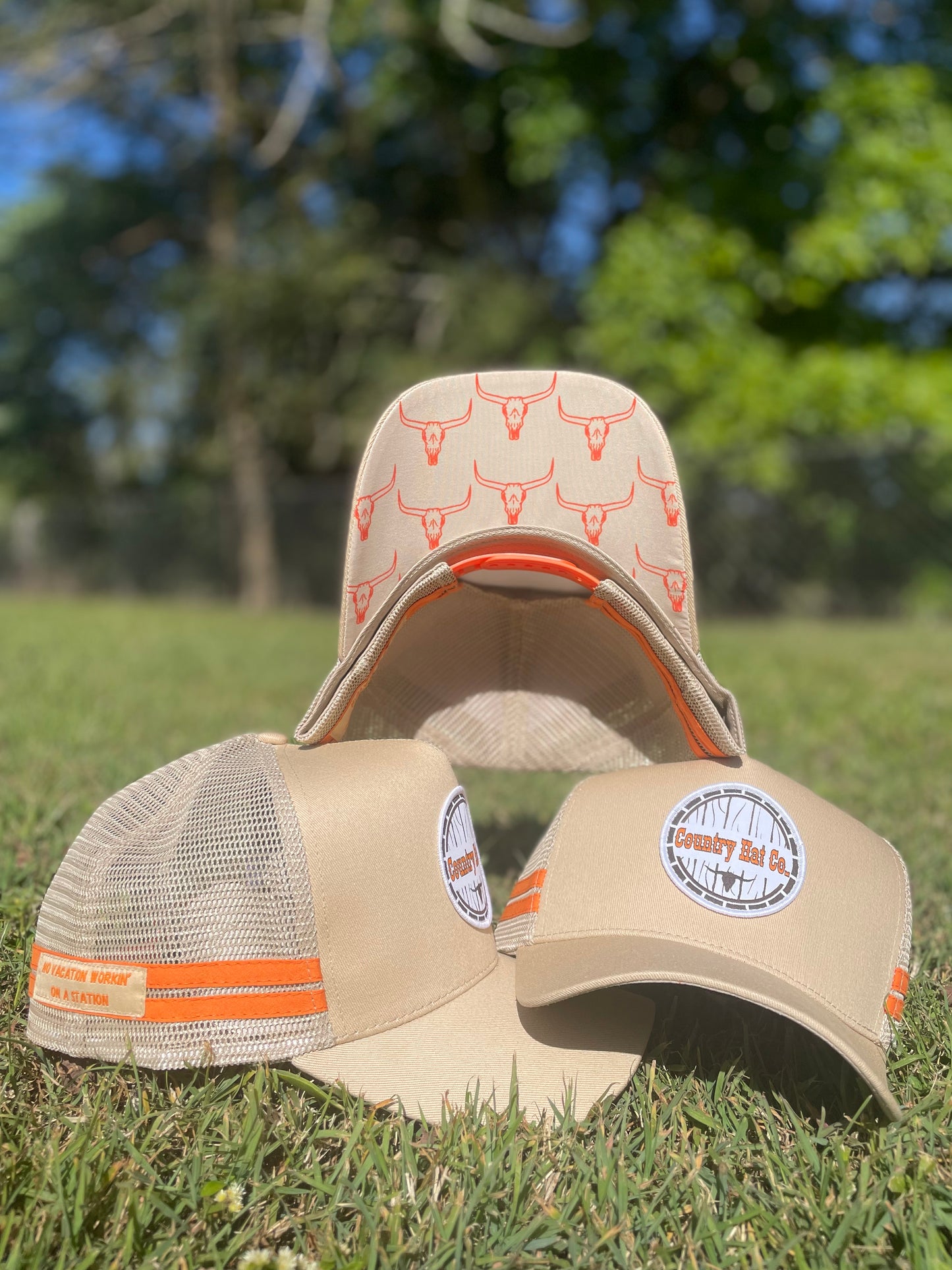 Country Hat Co Trucker Hat (Cream & Orange)