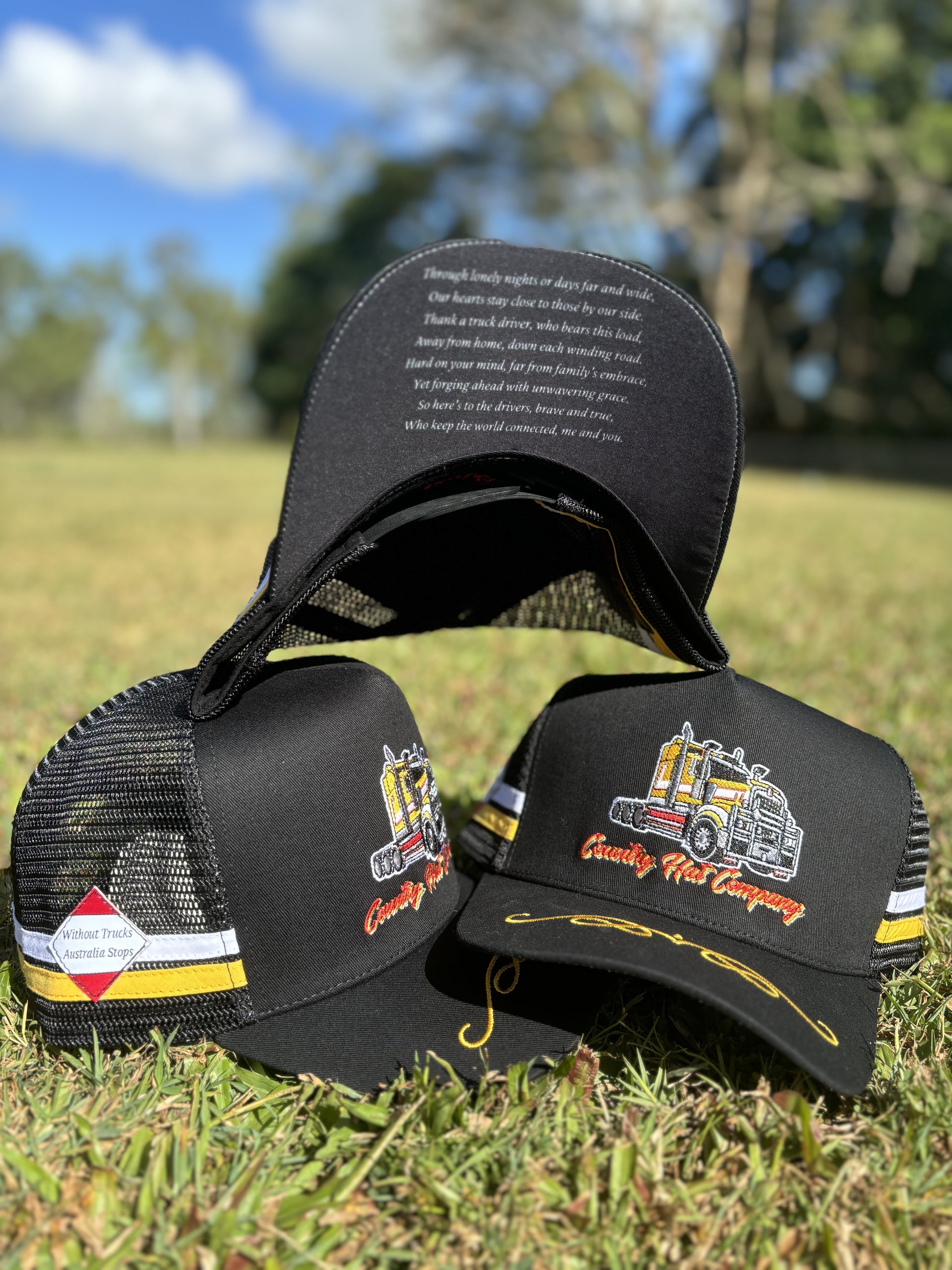 Country Hat Co Thank a Truck Driver (Black) – Brand Em