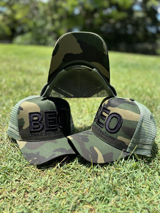 Brand Em Camo Trucker Hat