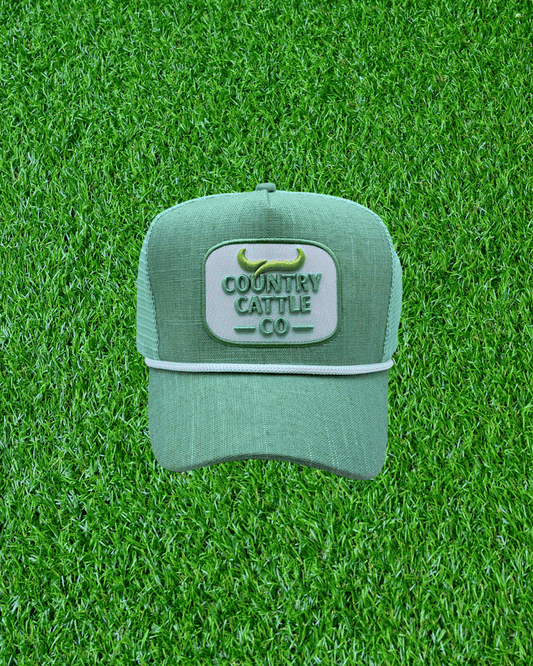 Country Cattle Co Trucker Cap - Mint Linen