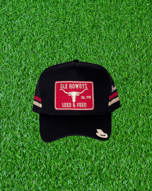 Ole Rowdys Feed & Seed Trucker Cap BLACK