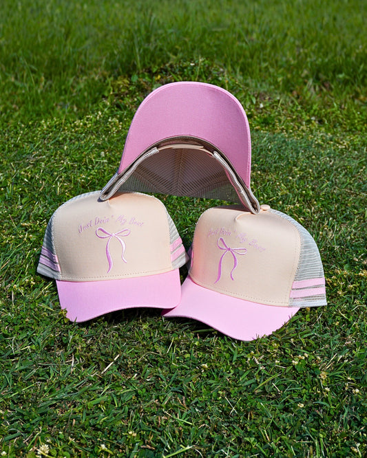 Brand Em Pink Bow Trucker Hat