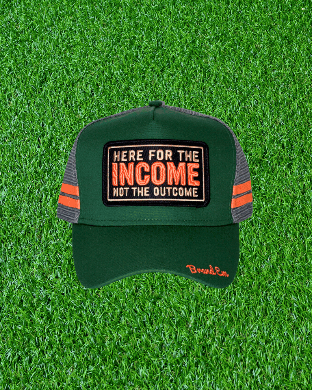 Here For The Income Trucker Cap GREEN