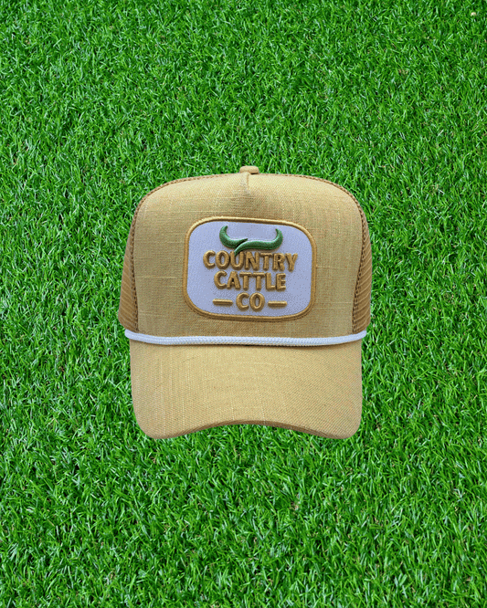 Country Cattle Co Trucker Cap - Honey Linen
